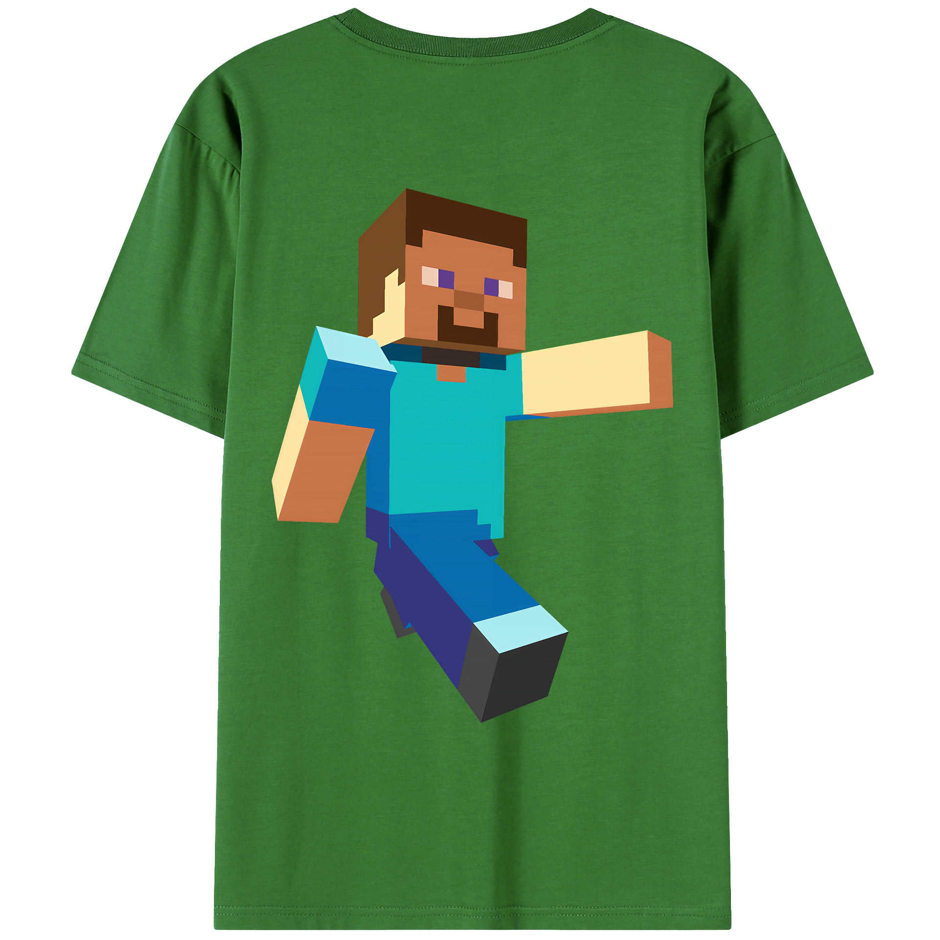 （画像用） マインクラフト ブロックの世界 Minecraft MC Block world レディース半袖Tシャツ(バックプリント)